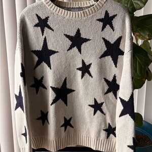 Marled Starry Night Sweater - Cream and Black